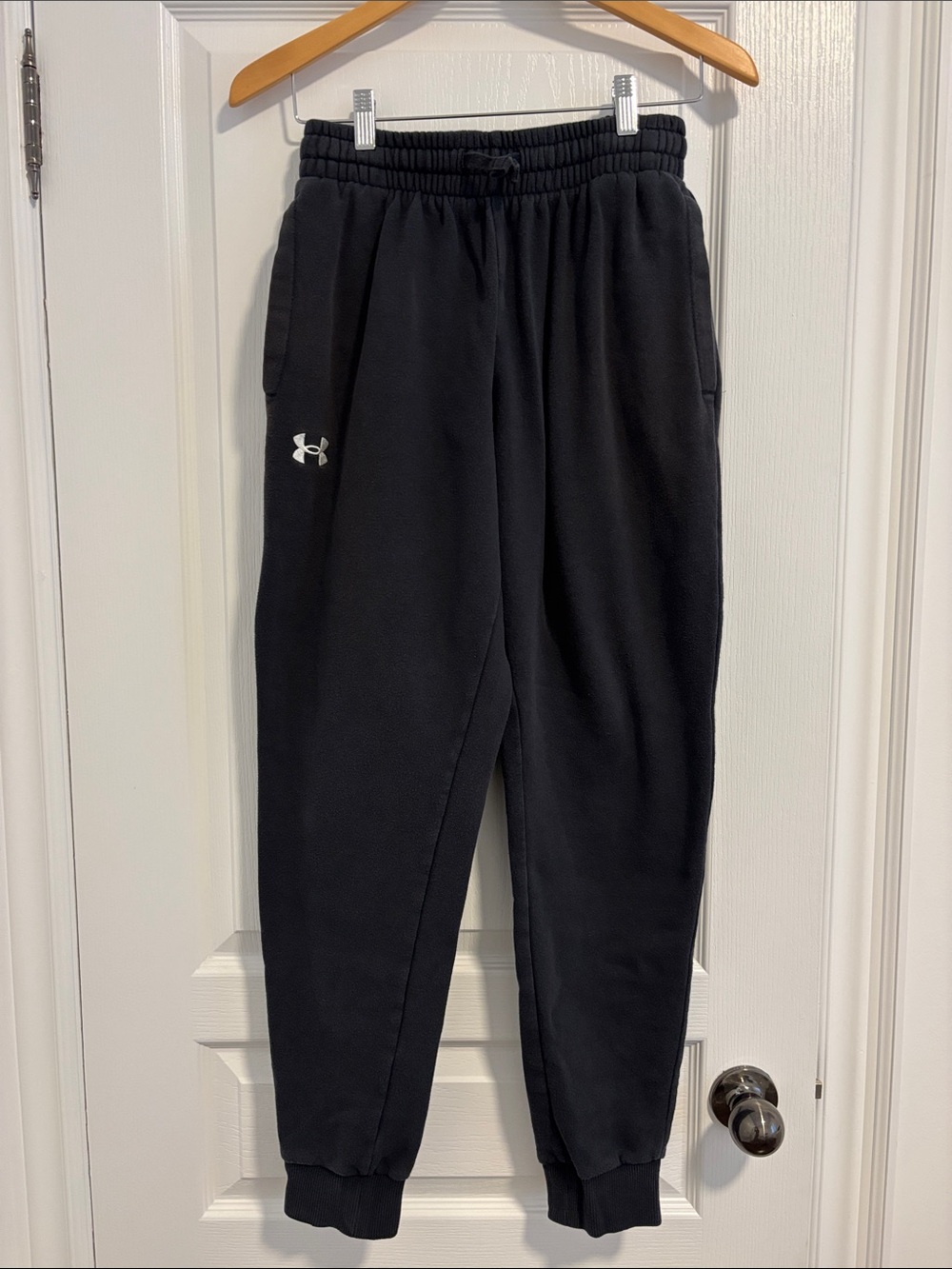 Under Armour Black Mens Fleece Joggers with Logo